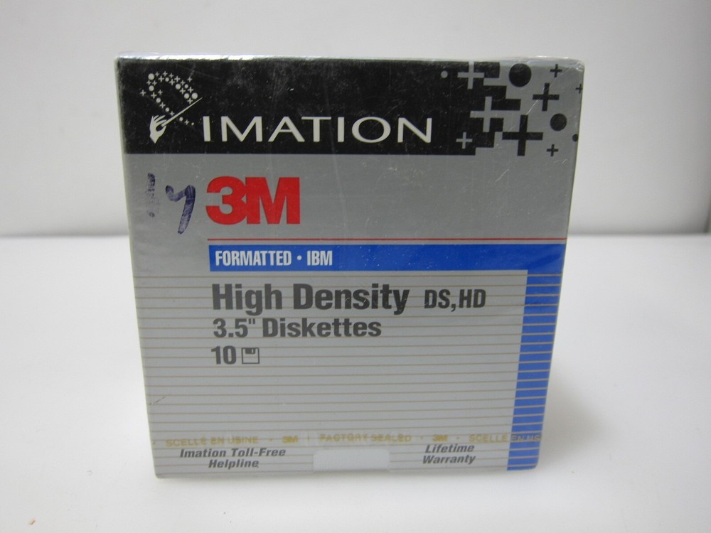 Imation 3M 1.44 MB High Density 3.5" Diskettes 10 Pack - NEW/SEALED