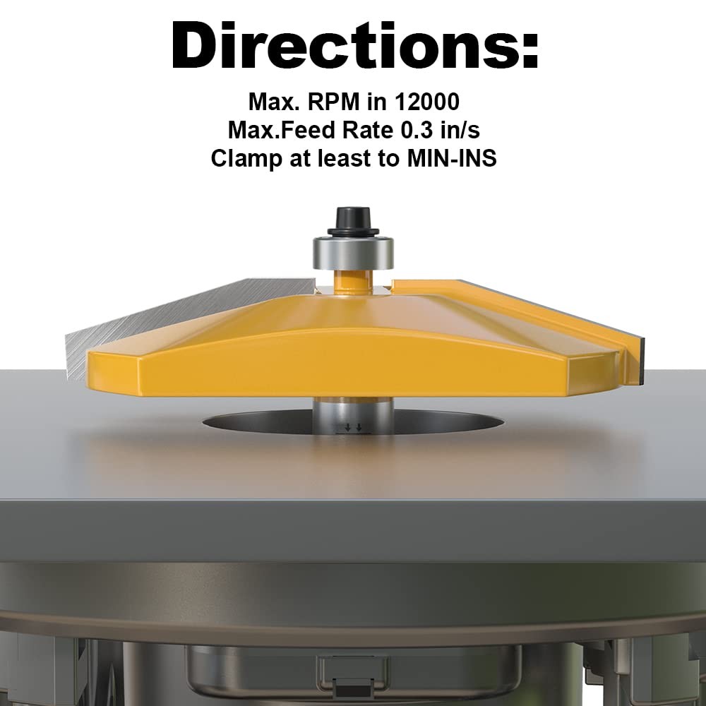 FivePears Bevel Raised Panel Router Bit - 3-1/2" Diameter - 1/2" Shank