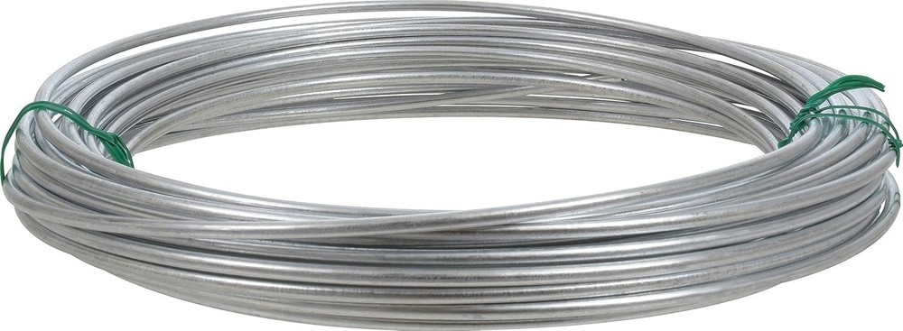 Galvanized Solid Wire #9-50', 50-Foot Heavy-Duty Silver Wire for DIY Projects, F
