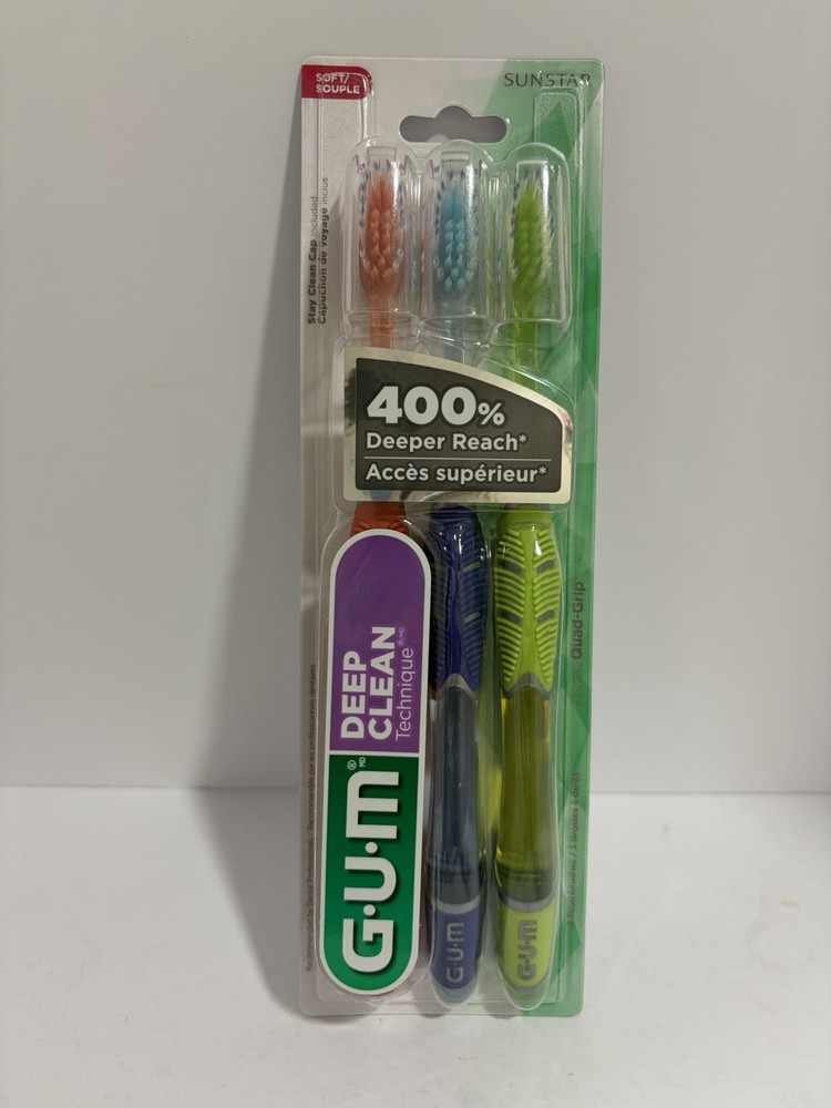 GUM Technique Deep Clean Toothbrush - Soft Toothbrushes  -  3ct 💨 Ship