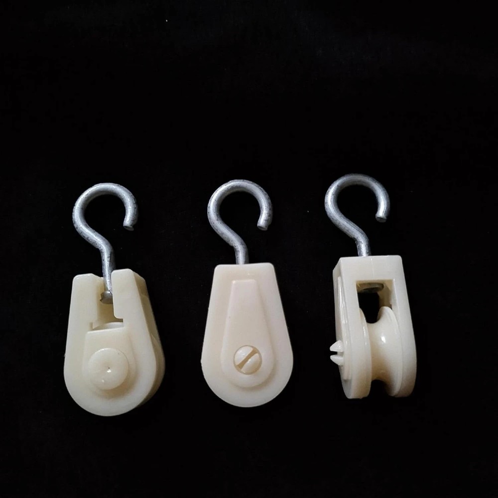10Pcs White Mini Plastic Pulley Wheel, Lightweight Nylon Small Wire...