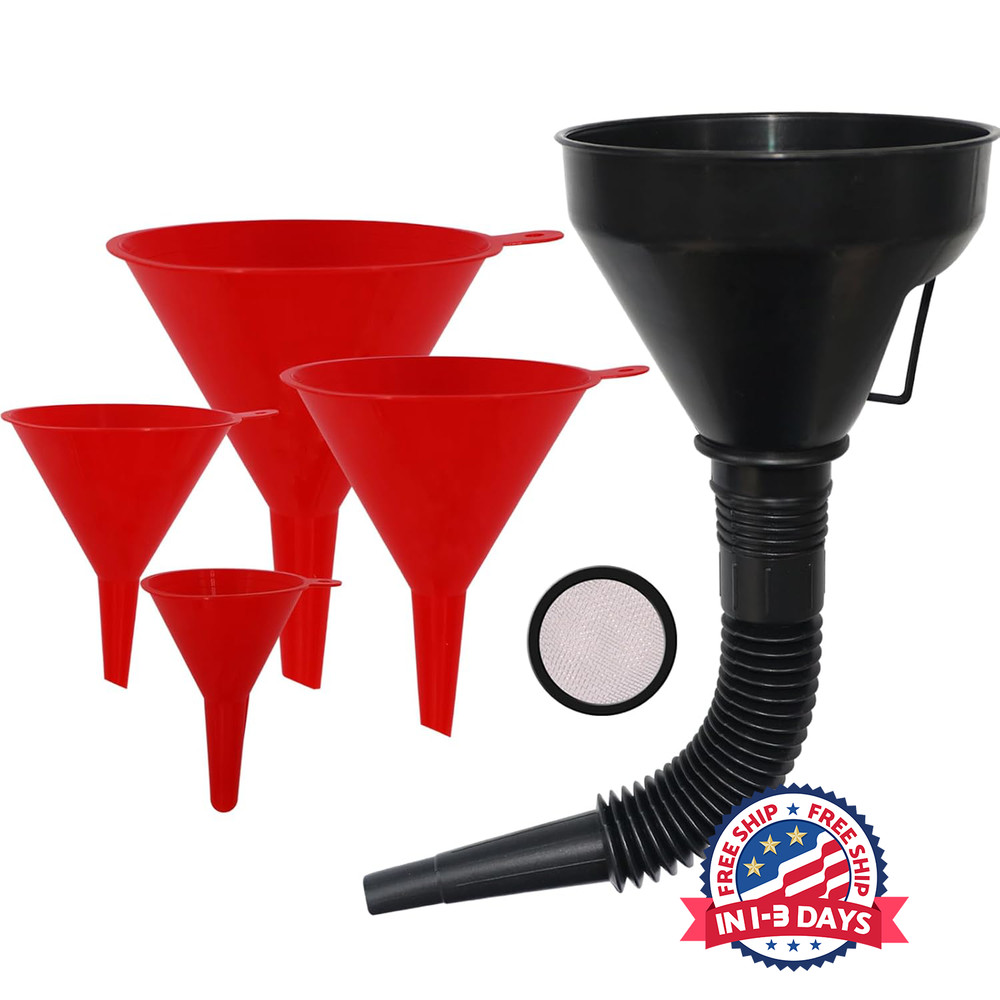 Embudos de aceite de plástico para uso automotriz (juego de 5)