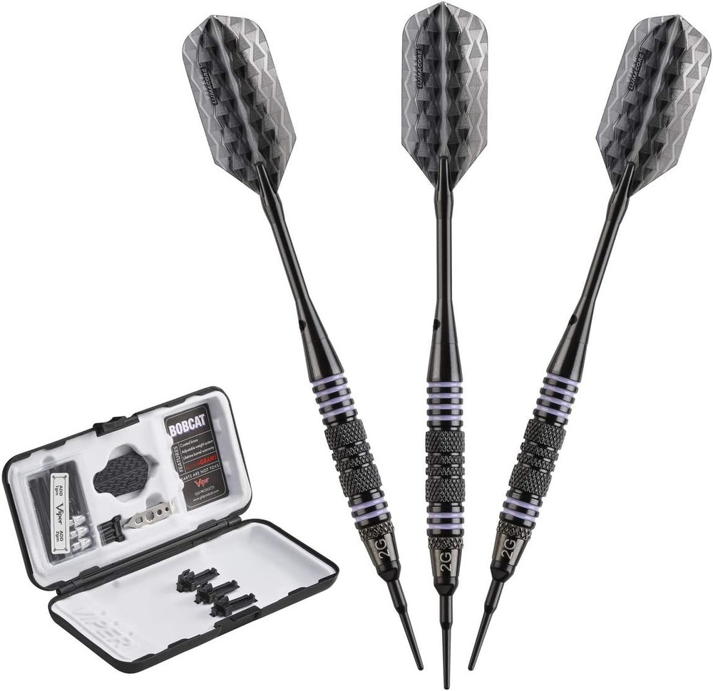 Bobcat Adjustable Weight Soft Tip Darts with Storage/Travel Case