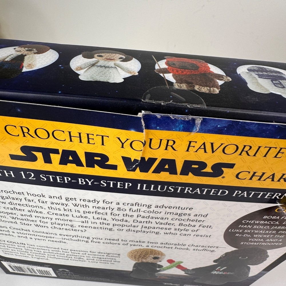 Star Wars Crochet Kit 12 Step-By-Step Illustrated Patterns, Yoda & Stormtrooper