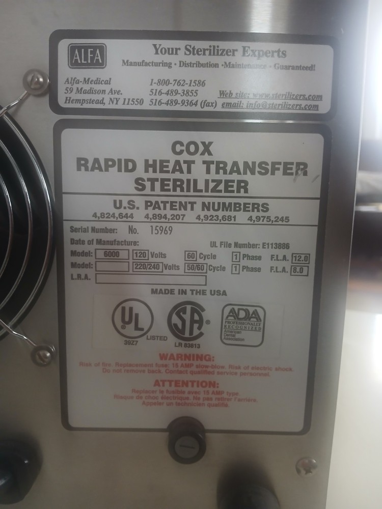 Cox Rapid Heat Transfer Sterilizer-6000