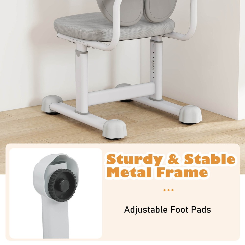 Kids Desk Chair w/Double Back Support Adjustable Height Upholstered Computer