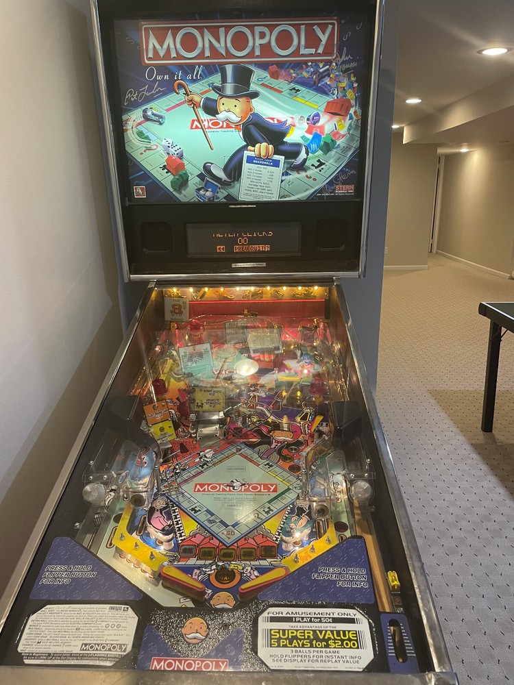 Monopoly Pinball Machine Stern 2001 Platinum Special Edition