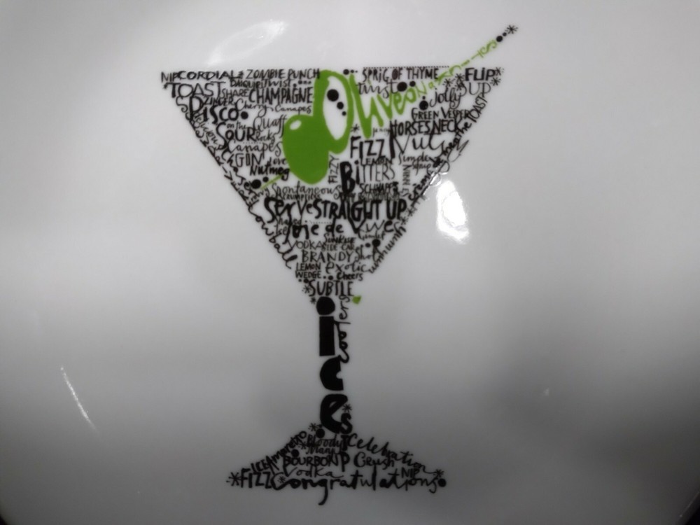 3 Canape plates cocktail drink graphics