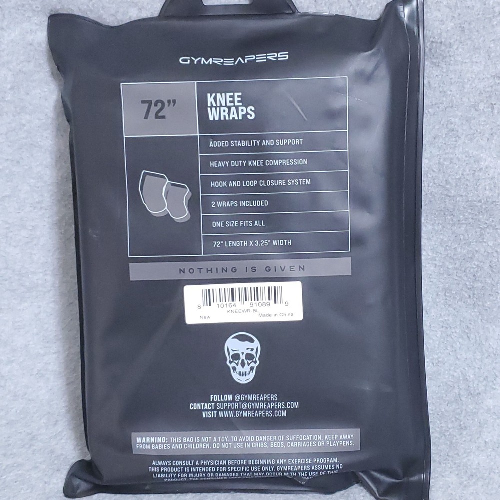 GYMREAPERS KNEE WRAPS 1 NEW Pair- IPF Approved Compression