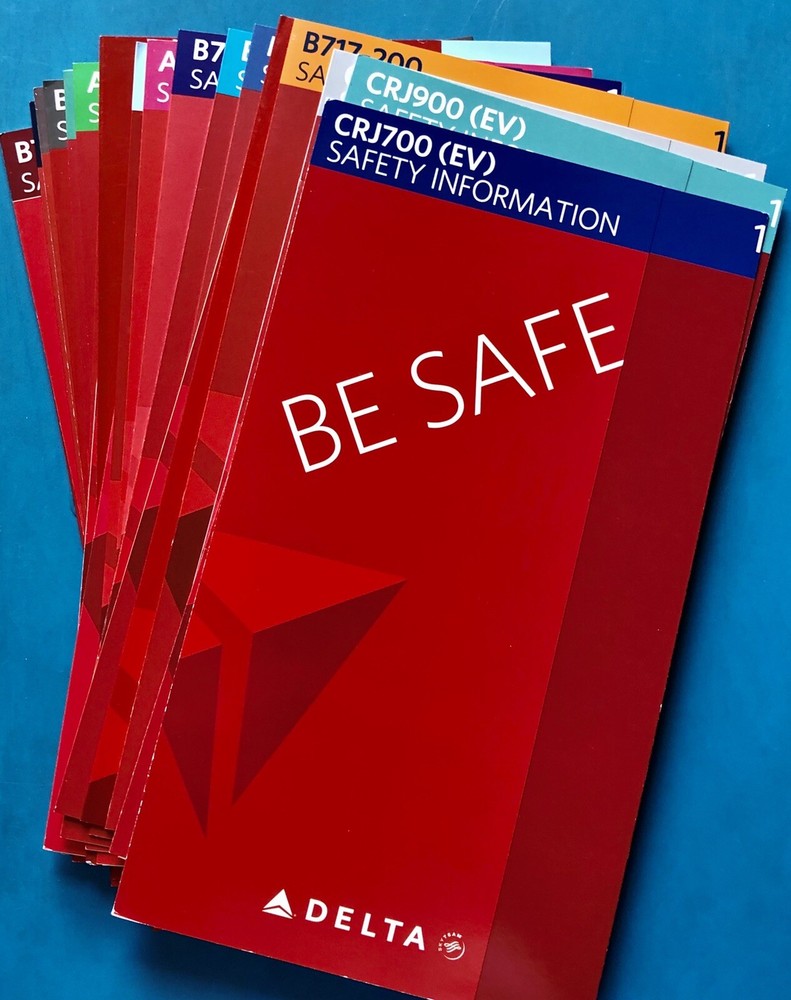 22 DELTA AIRLINES SAFETY CARD SET-- MINT CONDITION!!!
