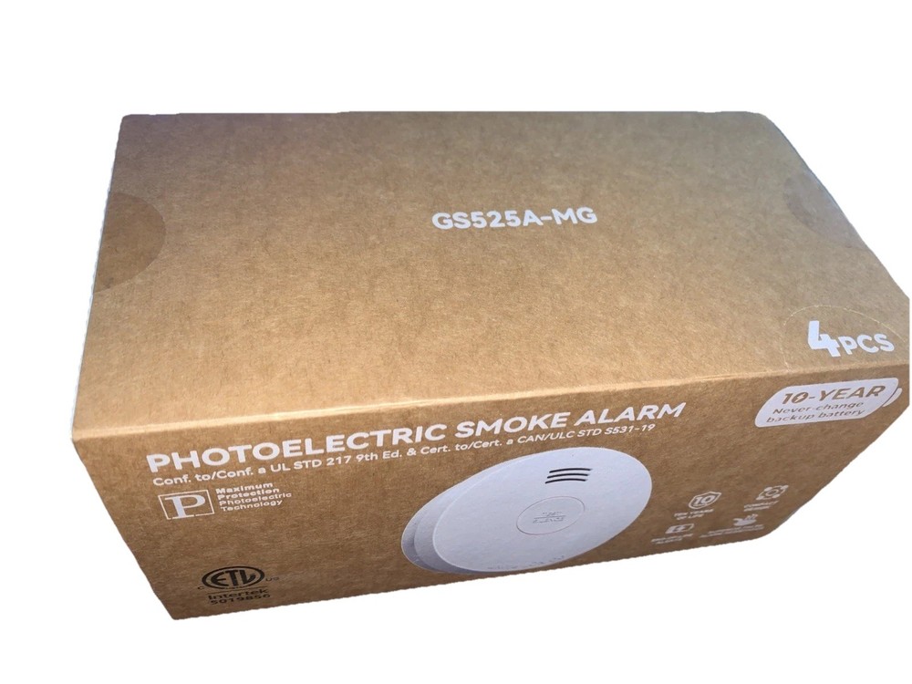 Smoke Detector 10 Year Battery Powered 4 Pack SITERWELL Compact