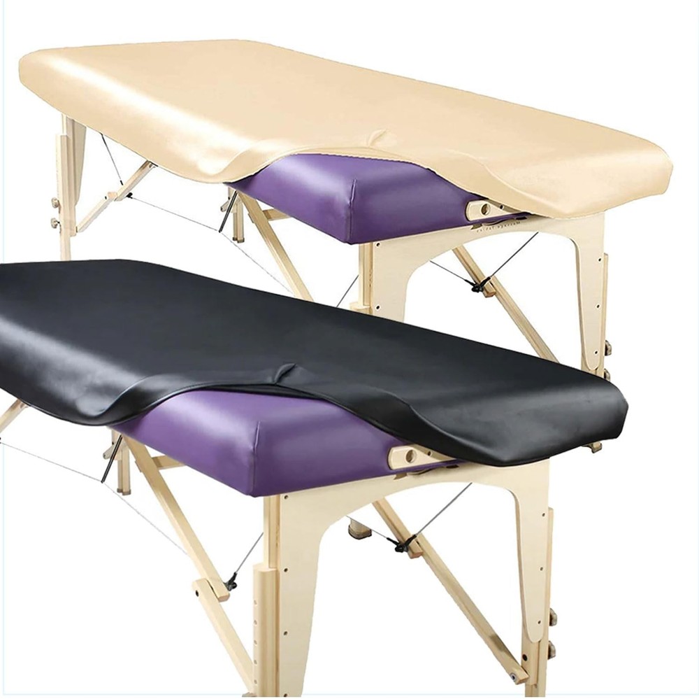 Vinyl Massage Table Protector Cover Fitted (Black)
