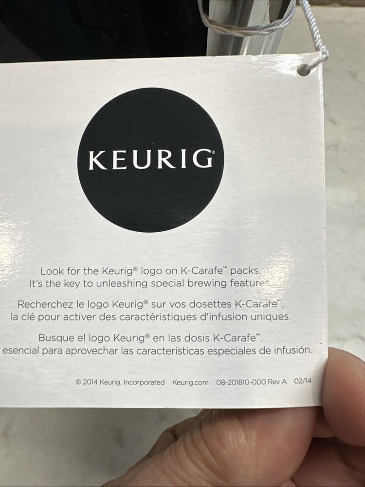 Keurig 2.0 Carafe Black New Open Box.