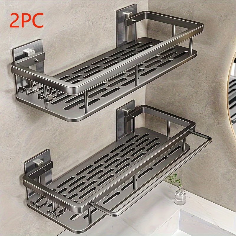 Two-Tier Rust-Resistant Wall-Mounted Shower Basket Set