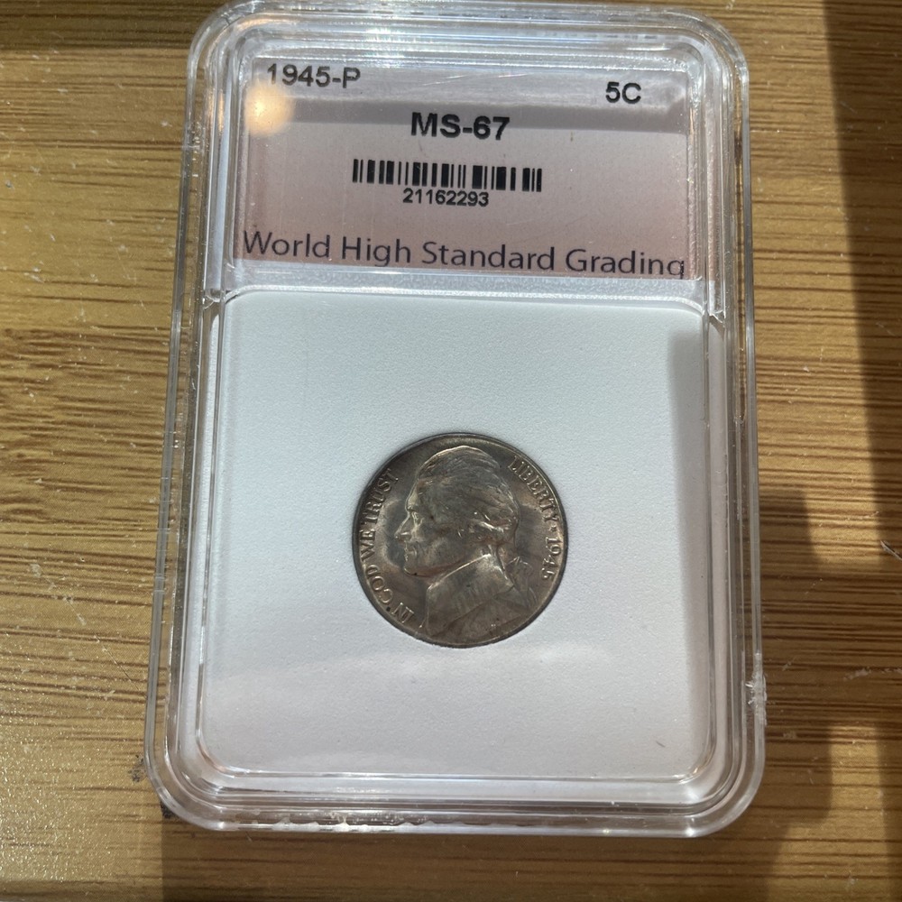 1945-P Jefferson Nickel World High Standard Grading MS Sixty-seven