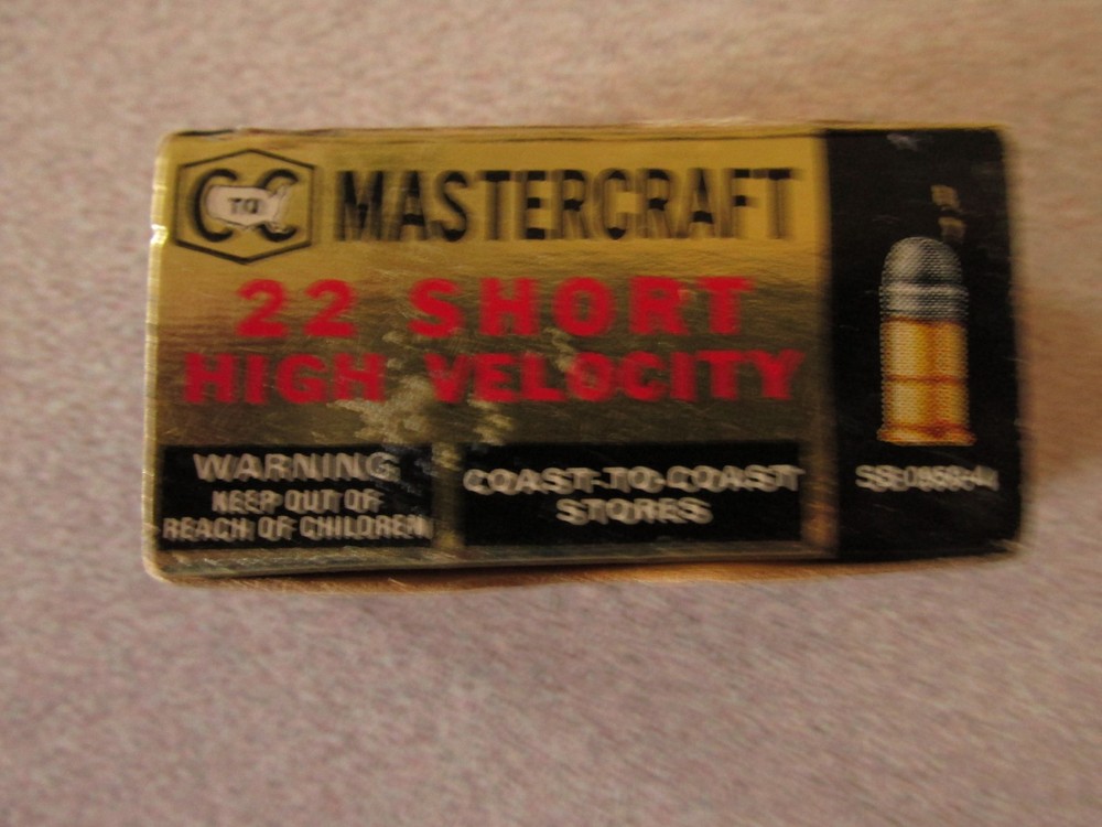 VINTAGE MASTERCRAFT COAST-TO-COAST .22 SHORT AMMO BOX ***EMPTY***
