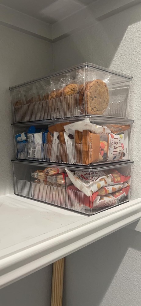 ClearSpace Plastic Pantry Organization and Storage Bins with 2 Pack, Clear