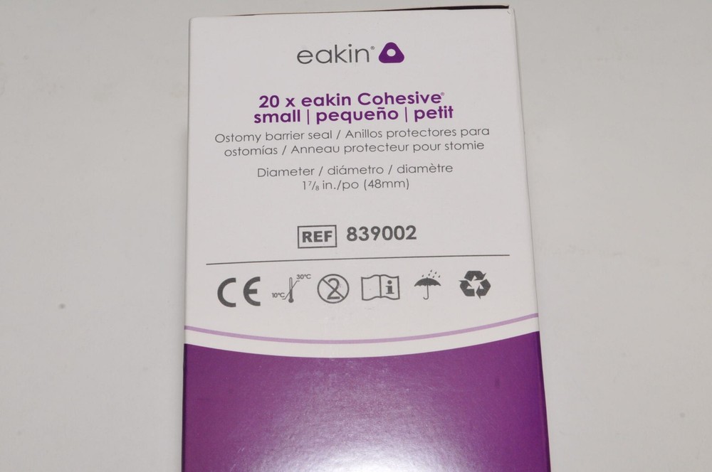 2 Boxes ConvaTec eakin REF 839002 Cohesive small Ostomy Barrier Seals 20/Box