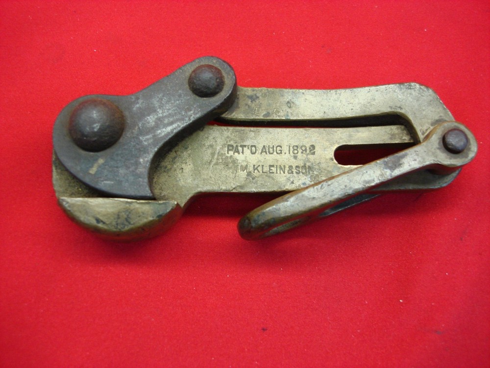 ANTIQUE M. KLEIN & SON'S (KLEIN TOOLS CABLE PULLER - HEAVY DUTY BRASS & STEEL