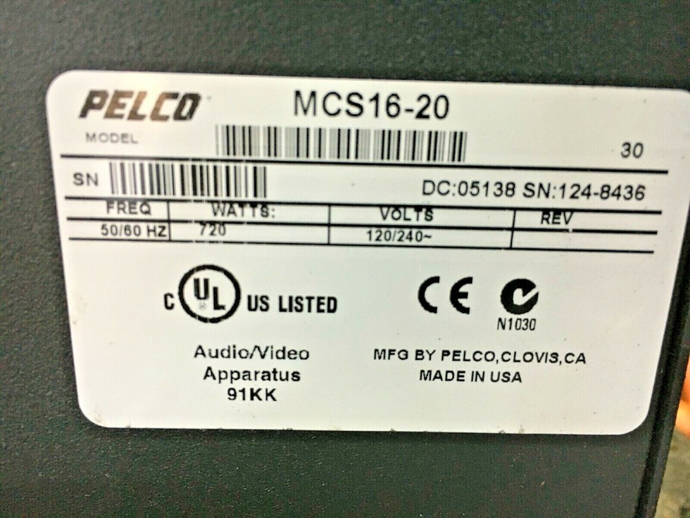 *NICE* PELCO MCS16-20 Master Power Supply for CCTV