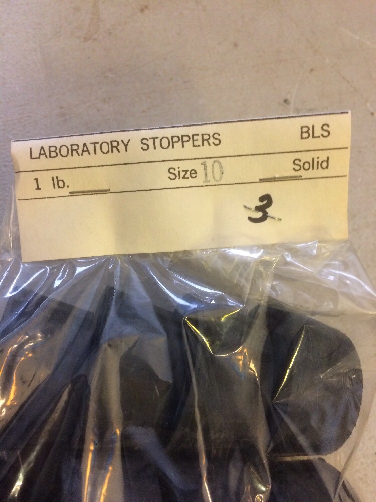 LABORATORY STOPPERS NEW OLD STOCK SIZE 10 SOLID 8 PK ILB STEAMPUNK 3