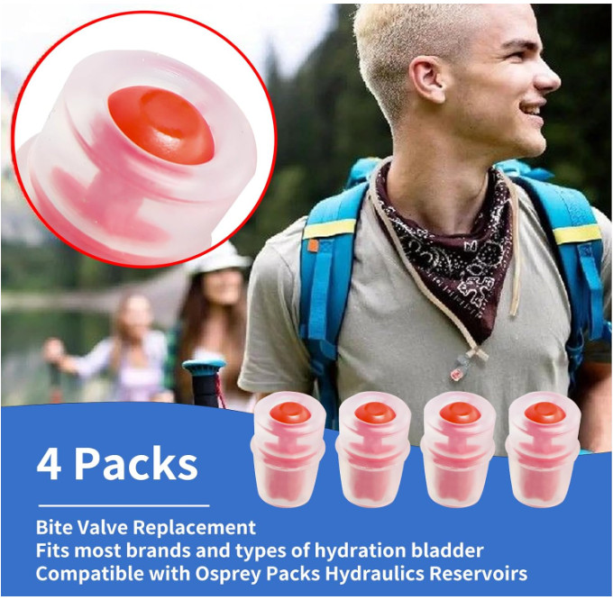 Bite Valve Replacement – 4-Pack for Hydration Bladders with Shutoff Valve O-Ring