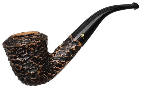 Peterson Aran Rusticated Bent Dublin (B10) Fishtail Pipe Sterling - NEW