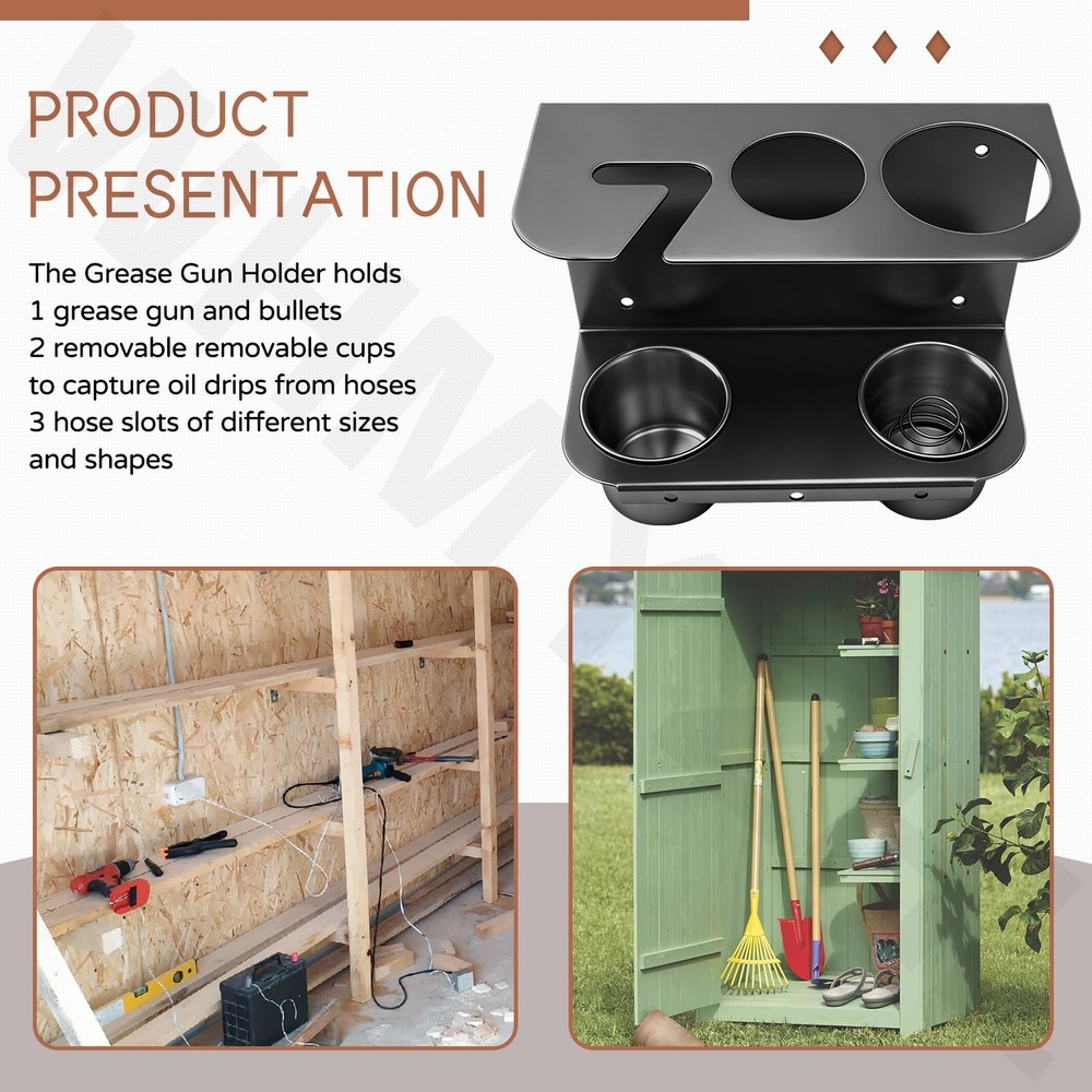 Grease Holder, Grease Garage Organizer Wall Mount for Organizer Workshop//Gar...