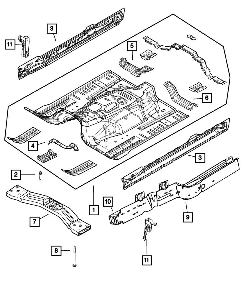 Genuine Mopar Frame Rail Bracket Left 55113189AA