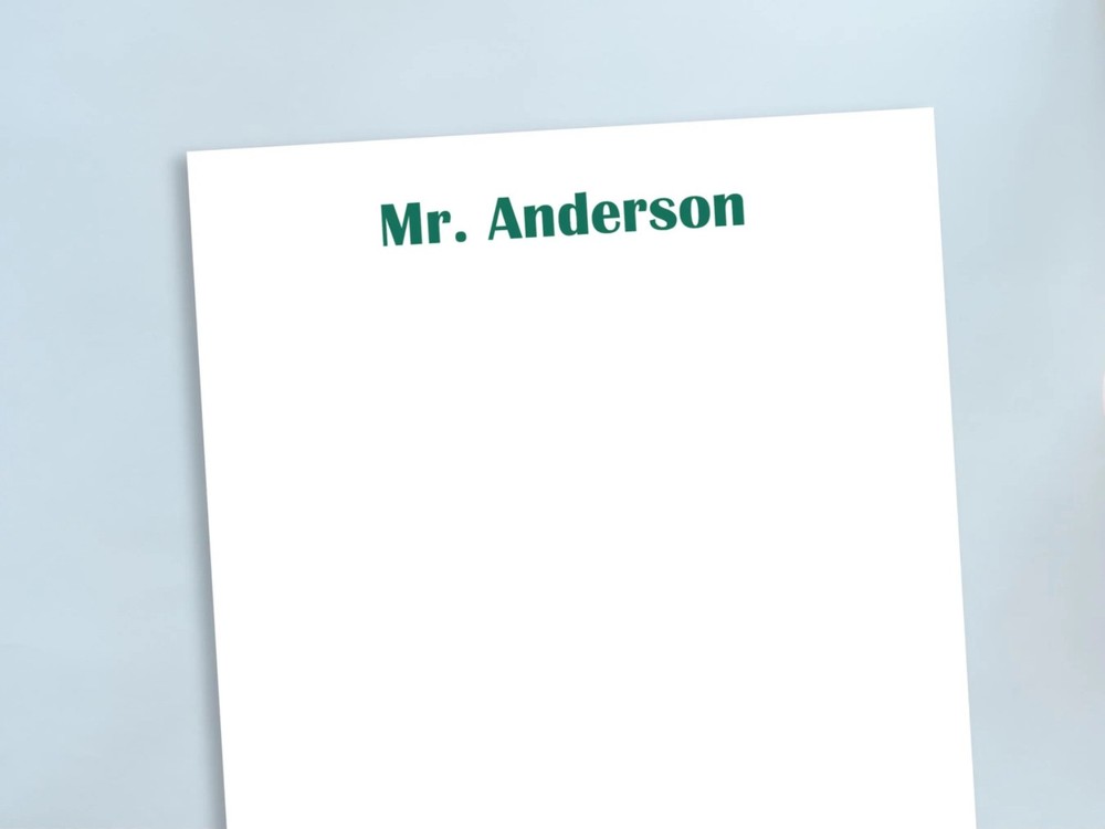 Personalized 5x7 Blank Notepad - Font and Color Options