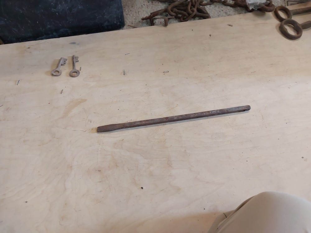 Old Vintage Rusty Cast Iron Chisel 11" X 0.5"