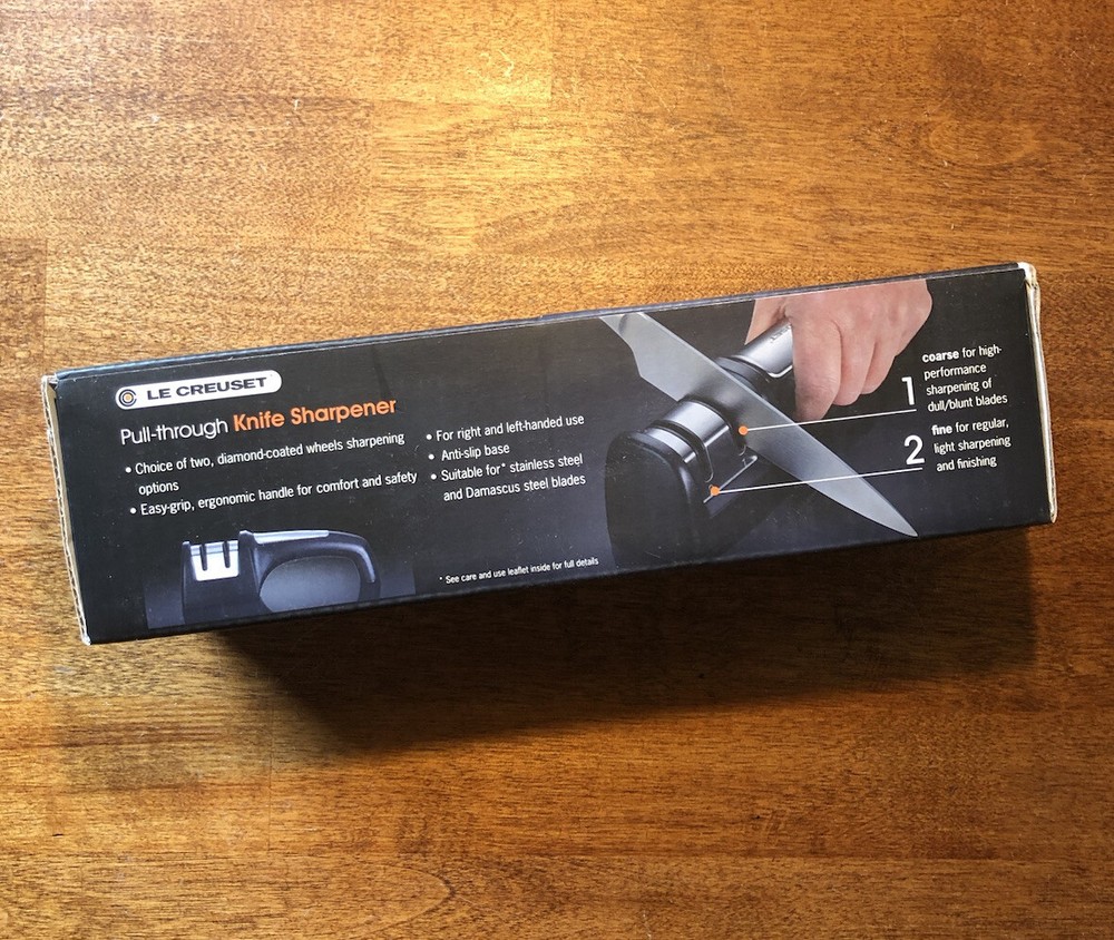 Pull-Through LE CREUSET Knife Sharpener for Professional Kitchen Knives NWT
