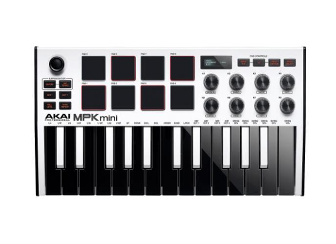 Akai Professional MPK MINI Mk3 White SE Compact Keyboard and Pad Controller
