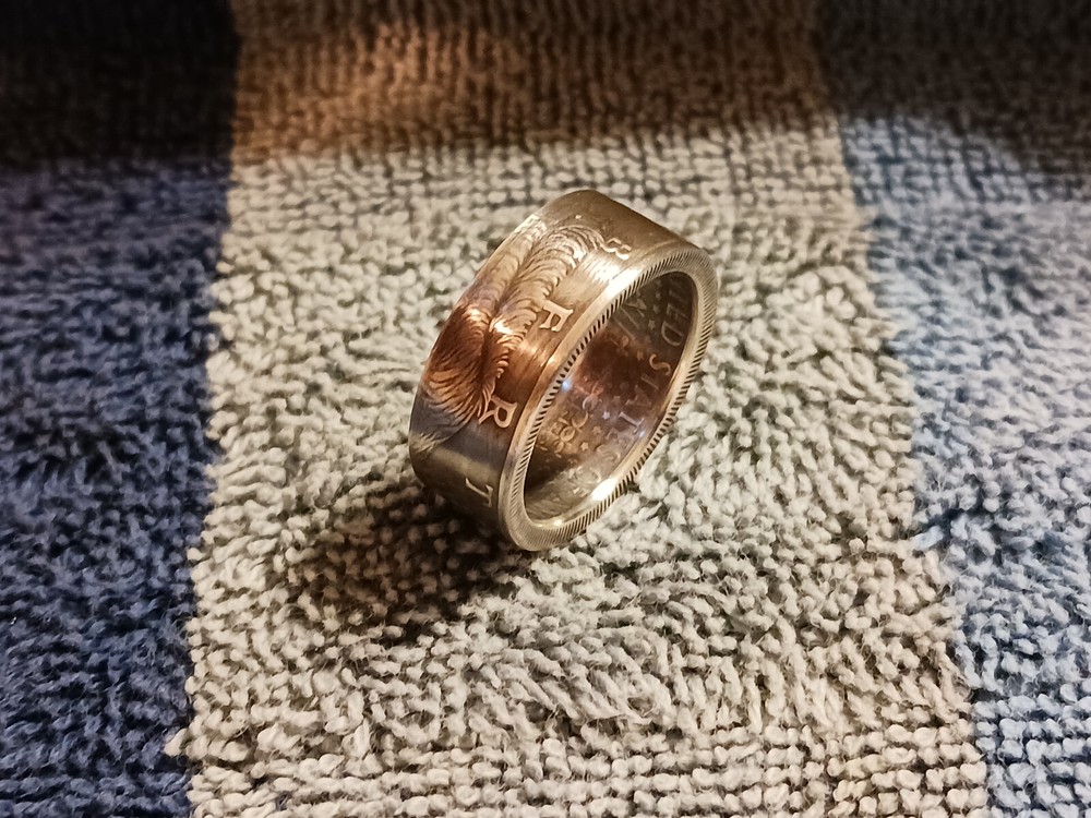 1992 90% Silver Kennedy Half Dollars size 11 coin ring handmade