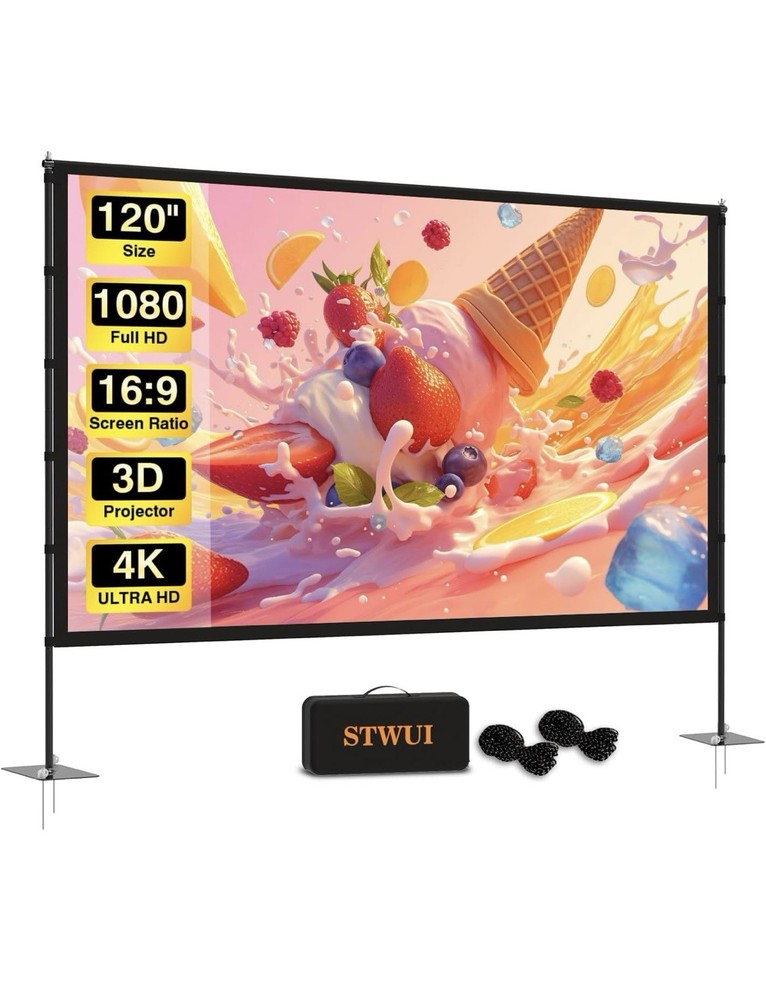 Outdoor-Projector-Screen-with-Stand - 120 inch Portable Projector Screen