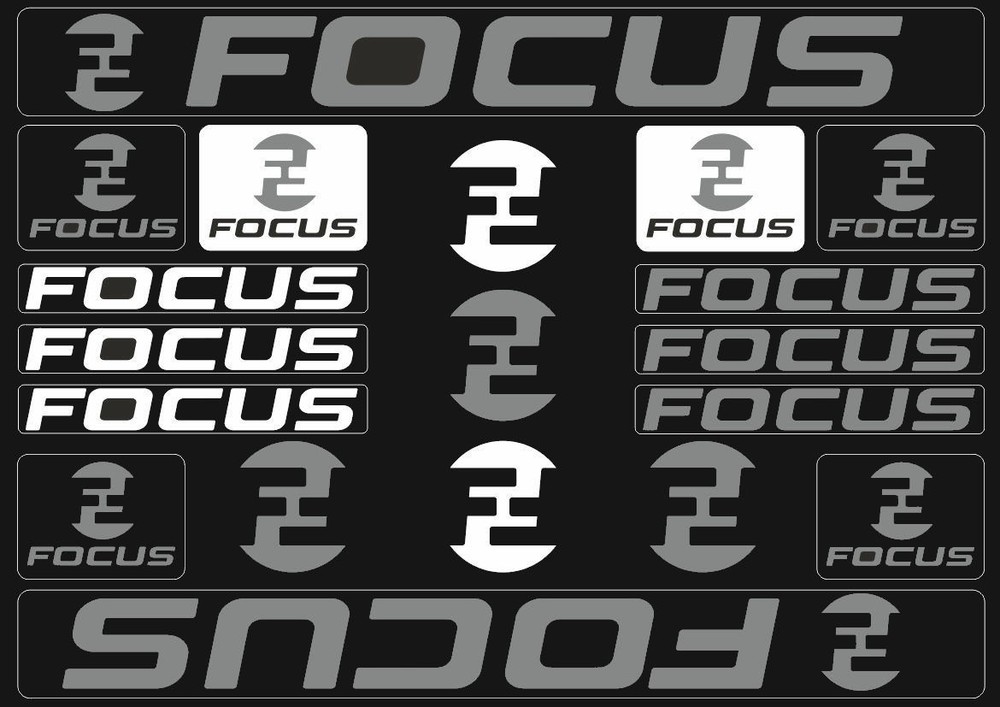 Bicycle Vinyl Frame Stickers – Compatible with FOCUS Bikes – Gray