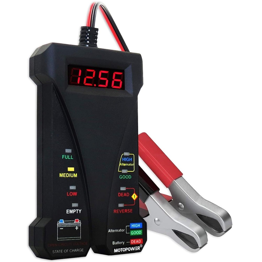 12V Digital Car Battery Tester Voltmeter and Charging System Analyzer with LC...