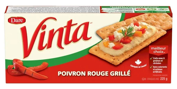 Dare Vinta Roasted Red Pepper Crackers, 225g (4 Pack)