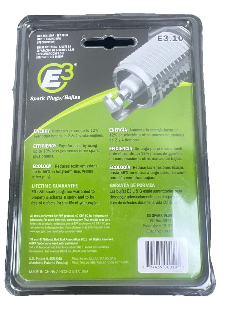 E3 Spark Plug E3.10 for Small Engines, Lawn Mowers, Chainsaws – High Performance