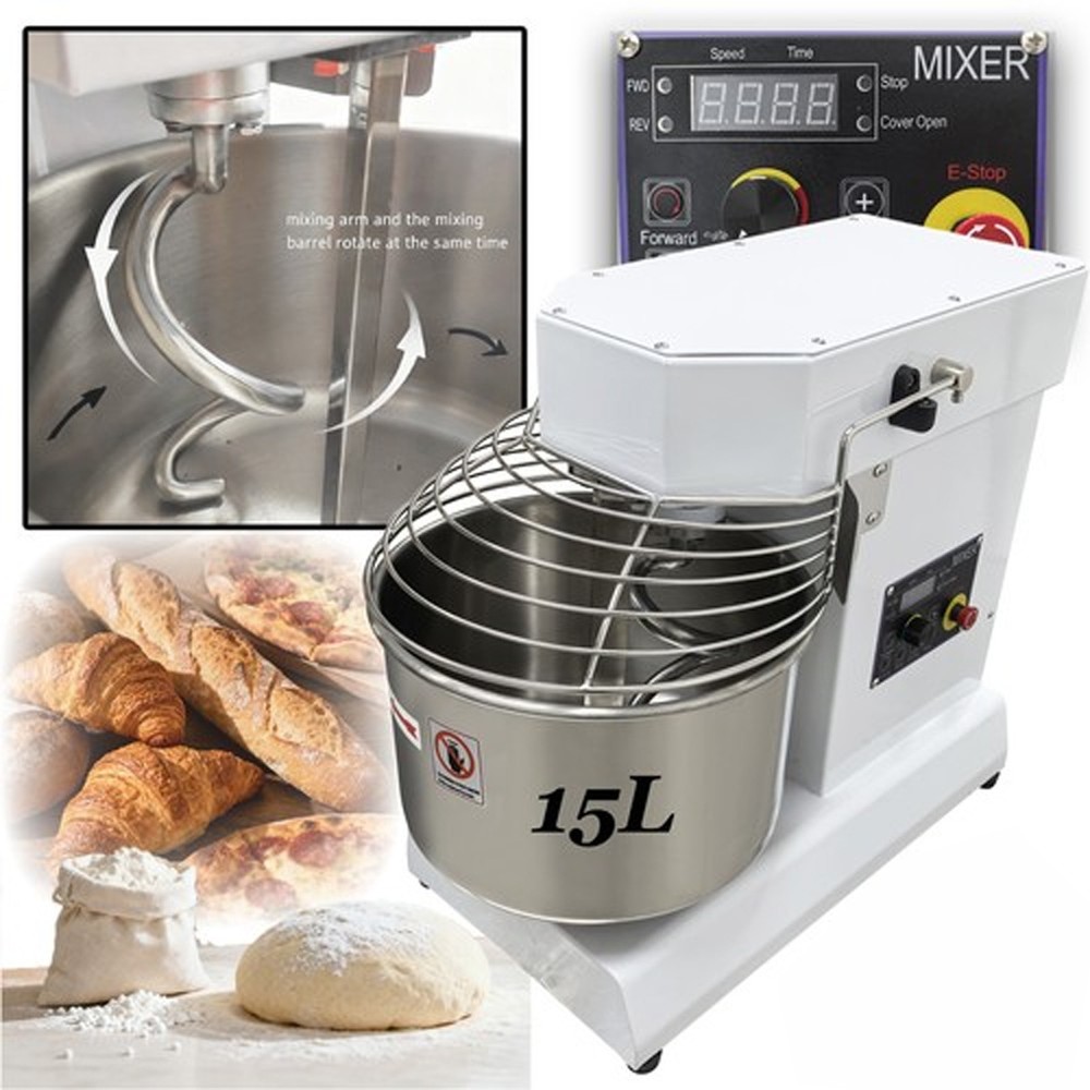 15L Microcomputer Double Action Double Speed Dough Mixer for Pizza, Bread & Cake