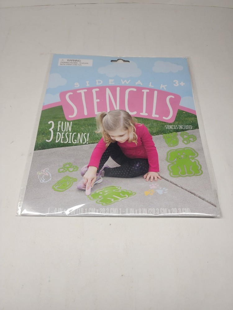 Sidewalk Chalk Stencils Dog 3 Fun Designs 8 × 8"