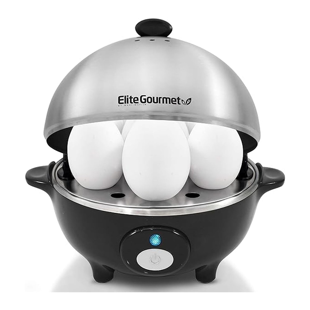 EGC-508 Rapid Egg Cooker, 7 Easy-To-Peel, Hard, Medium, Soft Boiled Eggs, Poa...