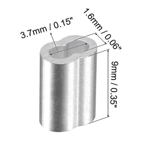 200 Pcs Aluminum Crimping Loop Sleeve 1/16",Cable Crimp Ferrules for Wire...