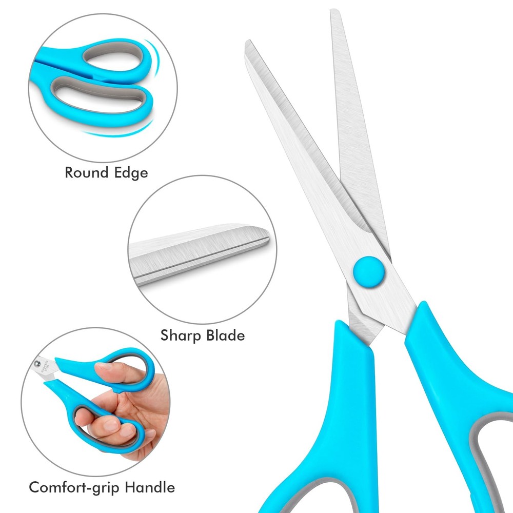 48 Pack Scissors Bulk, 8 Inch Sharp Scissors All Purpose for Office School Cl...