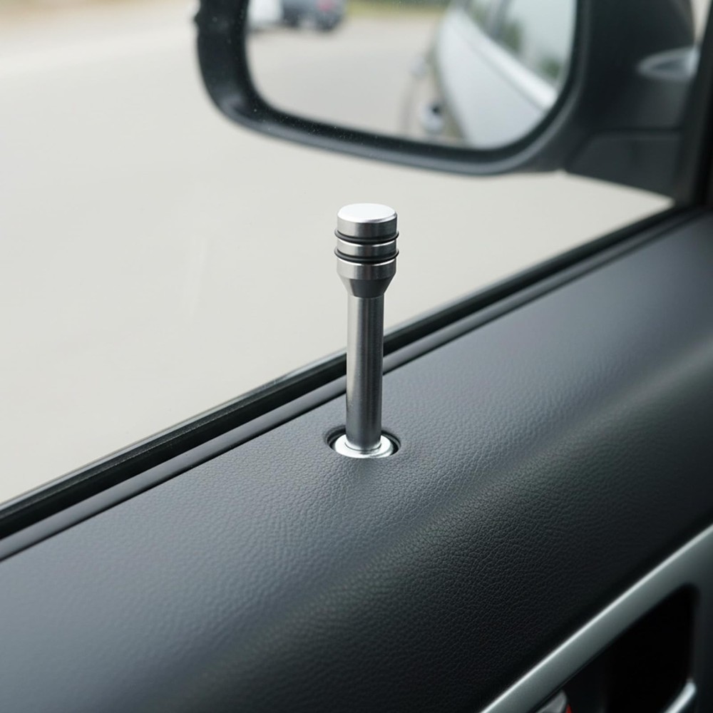 4 Pieces Car Door Lock Knobs Inner Pull Pin Cover Universal Sliver