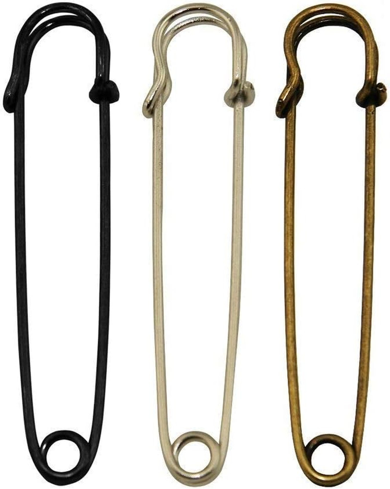 12Pcs Extra-Large 4" Steel Safety Pins