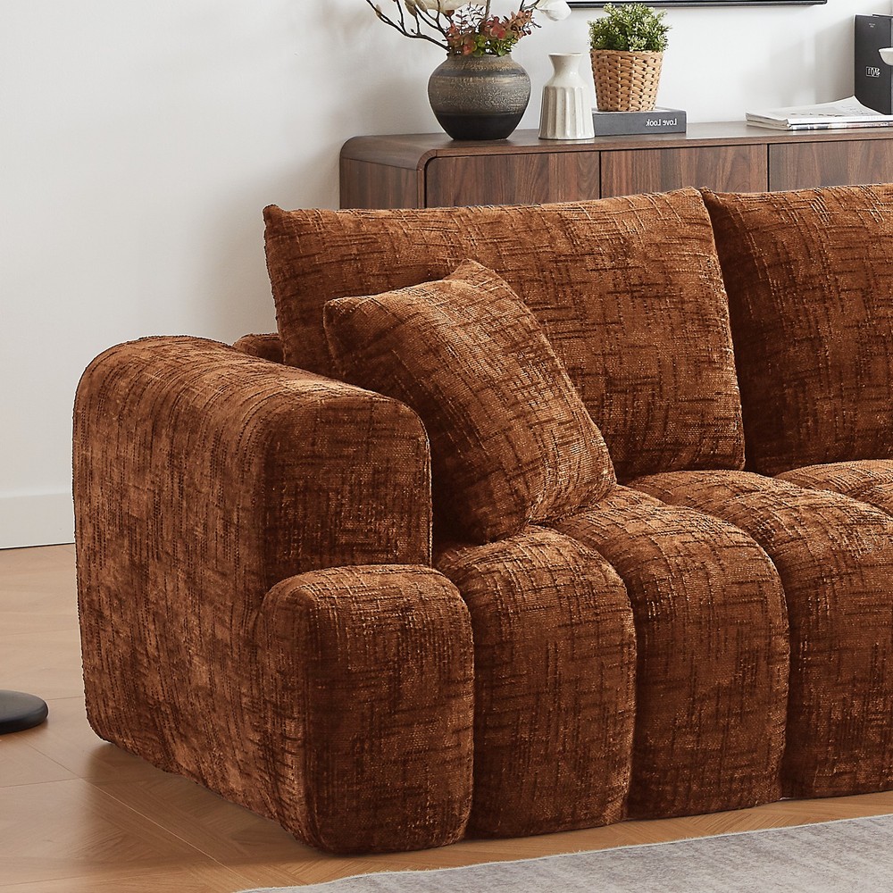 Chenille L-Shape Luxury Sectional Oversized Sofa,Mnimalist Design,Comfy Slee