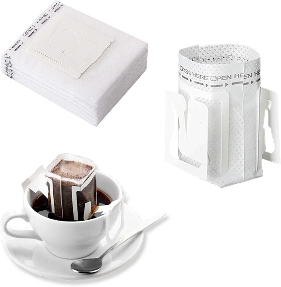 50PCS Portable Coffee Filter Paper Hanging Ear Drip Coffee Single Drinker