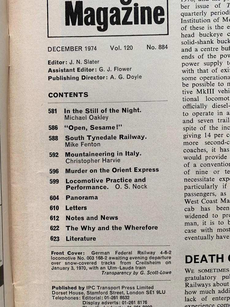 The Railway Magazine - 1974 - 9 issues