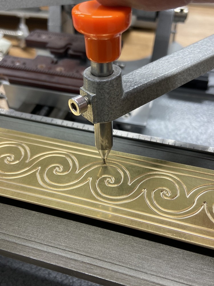 WAVES MASTER TEMPLATE 1.5” X 7” SOLID BRASS ENGRAVING PLATE FOR NEW HERMES FONT
